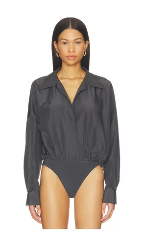Oversized Neck Bodysuit in Grey. - size M (also in S, XS, XXS) - Norma Kamali - Modalova