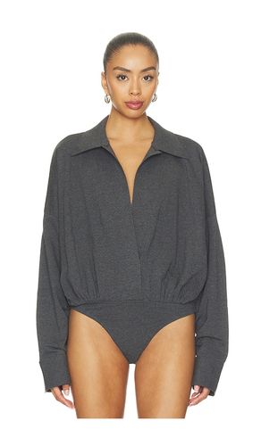 Oversized Neck Bodysuit in Grey. - size L (also in M, S, XL, XS, XXS) - Norma Kamali - Modalova