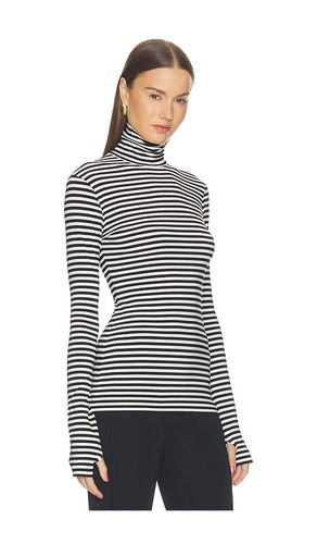 Slim Fit Long Sleeve Turtleneck Top in Black & White. - size L (also in M, S, XS, XXS) - Norma Kamali - Modalova