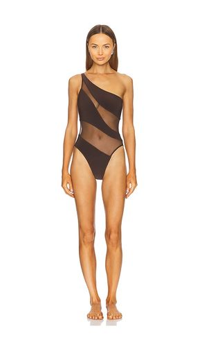Snake Mesh Mio One Piece in Chocolate. - size L (also in M, XL) - Norma Kamali - Modalova