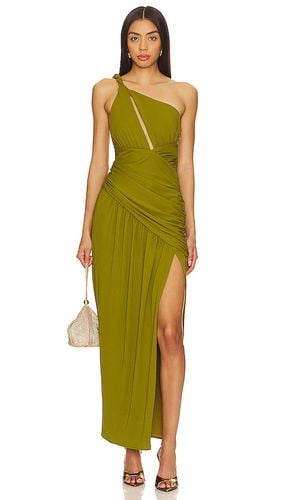 Nala Draped Asym Midi Dress in Green. - size 0 (also in 4, 6) - NICHOLAS - Modalova