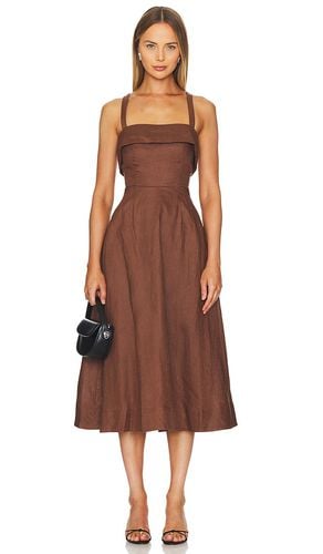 Carmellia Banded Corset Midi Dress in Brown. - size 4 (also in 8) - NICHOLAS - Modalova