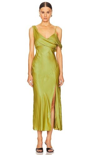 Finley Asymmetrical Draped Midi Dress in Green. - size 0 (also in 10, 12, 2, 4, 6, 8) - NICHOLAS - Modalova