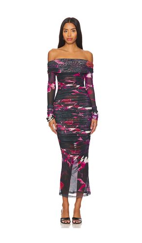 Oaklyn Off Shoulder Shirred Midi Dress in Purple. - size 0 (also in 12, 2, 4, 6, 8) - NICHOLAS - Modalova