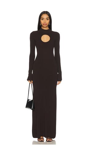 Diantha Long Sleeve Midi Dress With Circle Cutout in Chocolate. - size S (also in M, L) - NICHOLAS - Modalova