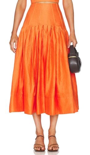 Aniyah Corset Midi Skirt in Orange. - size 0 (also in 2, 4) - NICHOLAS - Modalova