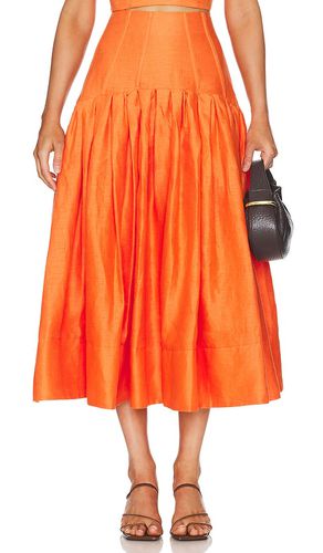 Aniyah Corset Midi Skirt in Orange. - size 0 (also in 2) - NICHOLAS - Modalova