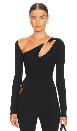 Falda asymmetrical long sleeve double rings rib knit top en color talla L en - Black. Talla L (también en M) - NICHOLAS - Modalova