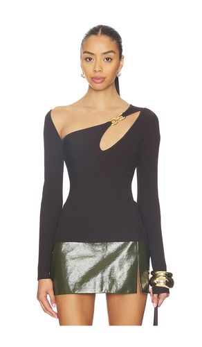 Falda Asymmetrical Double Rin Rib Knit Top in Chocolate. - size L (also in M, S, XL, XS) - NICHOLAS - Modalova