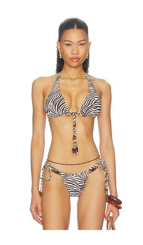 Malta Bikini Top With Center Beaded Ties in Multi. - size M (also in S, XS) - NICHOLAS - Modalova