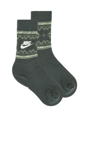 NK Essentials Crew Socks 1PR-200 Fair Isle in Dark Green. - size L (also in M, S) - Nike - Modalova