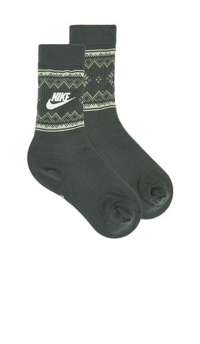 NK Essentials Crew Socks 1PR-200 Fair Isle in Dark Green. - size M (also in S) - Nike - Modalova