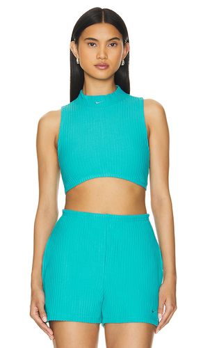 Chill Ribbed Cropped Tank in Teal. - size L (also in M, S, XS) - Nike - Modalova