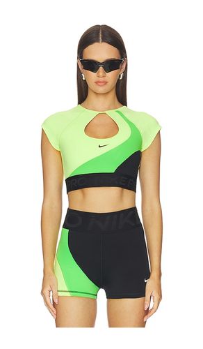 Medium Support Padded Short Sleeve Sports Bra Top in Black,Green. - size L (also in XS) - Nike - Modalova