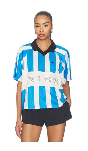 Women's Oversized Short-sleeve Striped Jersey in Blue. - size L (also in M, S, XS) - Nike - Modalova