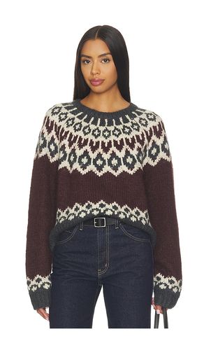 Isaline Fair Isle Sweater in Burgundy. - size L (also in M, S, XS) - NILI LOTAN - Modalova