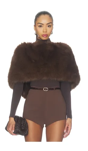 Mallory Faux Fur Shawl in . Size L. Also in M, S - Nonchalant Label - Modalova