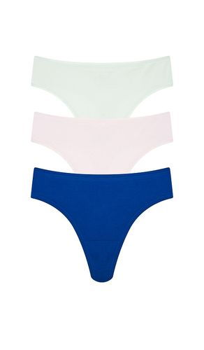 Bliss Bare Cotton Thong 3-pack in Blue. - size M (also in S, XL/1X, XS) - Natori - Modalova