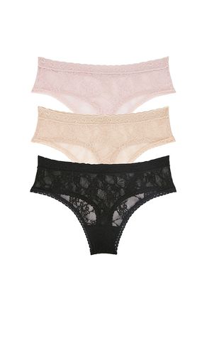 Bliss Allure One Size Lace Thong 3-pack in Black,Beige - Natori - Modalova