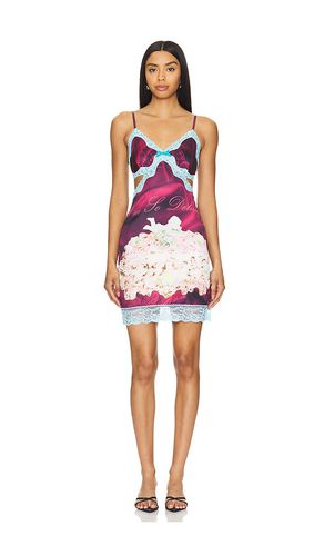 Lace Trim Birthday Cake Print Mini Dress in Pink. - size S (also in XS) - Nodress - Modalova