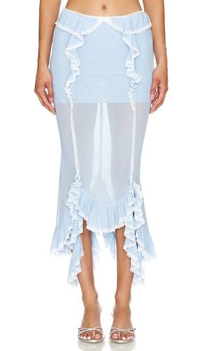 Lace Trim Ruffled Fishtail Skirt in Blue. - size M (also in S, XS) - Nodress - Modalova