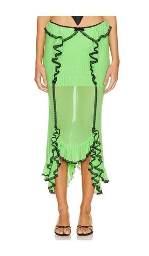 Lace Trim Ruffled Fishtail Skirt in Green. - size M (also in S, XS) - Nodress - Modalova