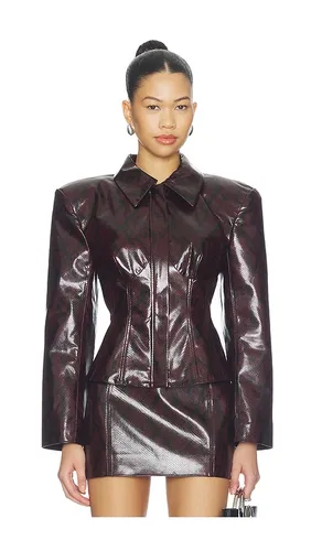 Python Leather Blazer in Burgundy. - size L (also in M, S, XS) - Naked Wardrobe - Modalova