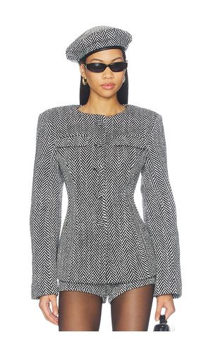 Suiting Herringbone Sculpt Blazer in Black. - size M (also in S) - Naked Wardrobe - Modalova