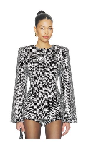 Suiting Herringbone Sculpt Blazer in Black. - size S (also in XS, M, L, XL) - Naked Wardrobe - Modalova