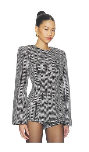 Suiting Herringbone Sculpt Blazer in Black. - size S (also in XS, M, L, XL) - Naked Wardrobe - Modalova