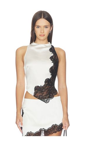 Silk Lace Asymmetric Top in White. - size L (also in M, S, XL, XS) - Naked Wardrobe - Modalova