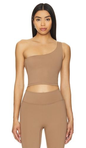 Paris One Shoulder Longline Bra Top in Brown. - size M (also in S, XS) - Nubyen - Modalova