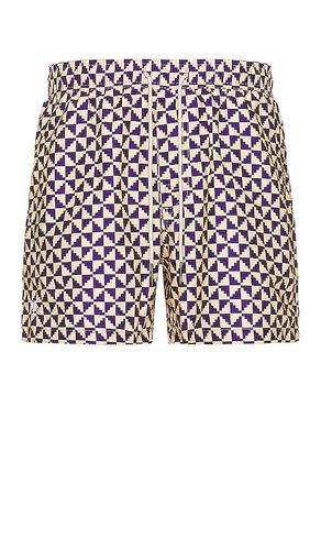 Puzzle Swim Shorts in Black & Orange in Black. - size L (also in M, S, XL/1X) - OAS - Modalova