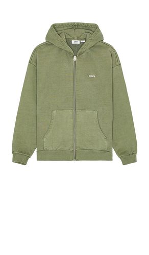 Lowercase Pigment Zip Hoodie in Olive. - size L (also in M, S, XL/1X) - Obey - Modalova