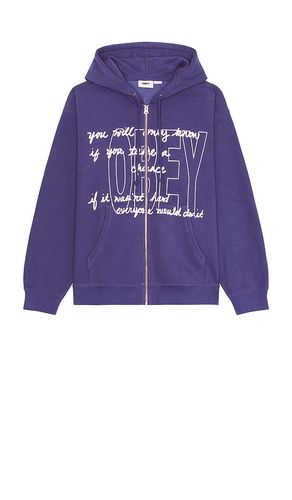 Chance Zip Hoodie in Blue. - size L (also in M) - Obey - Modalova
