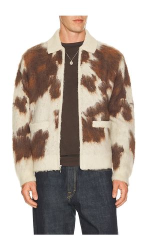 Cow Pattern Zip Sweater in Brown. - size S (also in M, L, XL/1X) - Obey - Modalova
