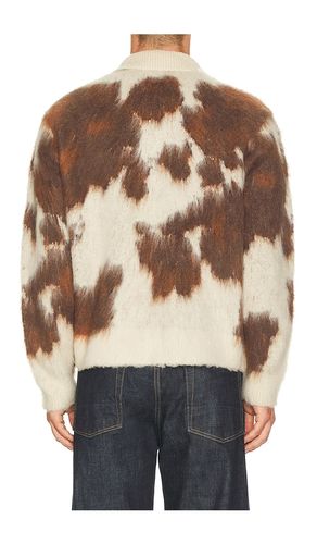 Cow Pattern Zip Sweater in Brown. - size S (also in M, L, XL/1X) - Obey - Modalova