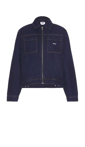 Hardwork Zip Up Jacket in Blue. - size L (also in M, S, XL/1X) - Obey - Modalova