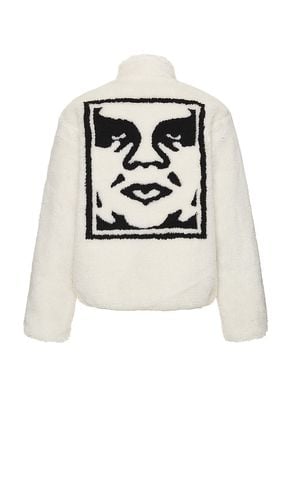 Icon Face Sherpa Jacket in Cream. - size L (also in M, S) - Obey - Modalova