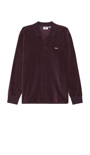 Loop Velour Long Sleeve Polo in Purple. - size L (also in M, S, XL/1X) - Obey - Modalova