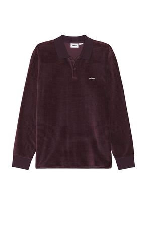 Loop Velour Long Sleeve Polo in . Taglia M, S, XL/1X - Obey - Modalova