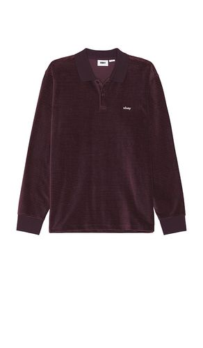 Loop velour long sleeve polo en color morado talla L en - Purple. Talla L (también en M, S, XL/1X) - Obey - Modalova