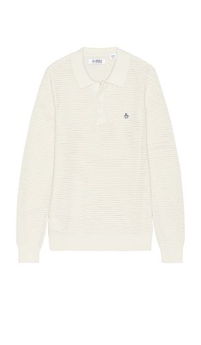 Mesh Long Sleeve Polo in Ivory. - size M (also in S) - Original Penguin - Modalova