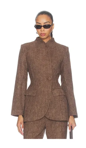 Tweed Tailored Blazer in Chocolate. - size S (also in XS, M) - Odd Muse - Modalova