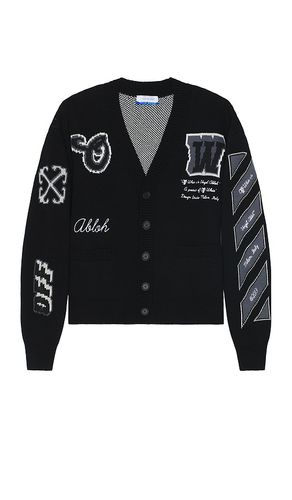 Varsity Knit Cardigan in . Taglia XL/1X - OFF-WHITE - Modalova