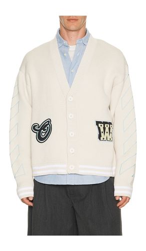 Star Logo Varsity Knit Cardigan in . Taglia L. Also in M, S - OFF-WHITE - Modalova