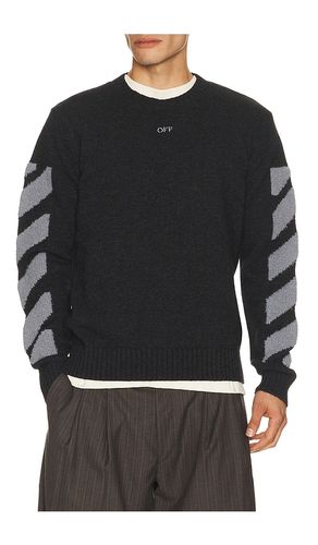 Diag Fuzzy Knit Crewneck Sweater in Grey. - size S (also in M, L, XL/1X) - OFF-WHITE - Modalova