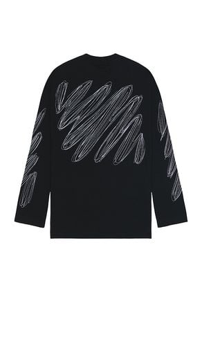 Scribble Diag Wide Long Sleeve T-Shirt in . Size M, XL/1X - OFF-WHITE - Modalova