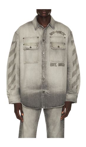 Denim Military Overshirt in . Taglia L. Also in M, S, XL/1X - OFF-WHITE - Modalova