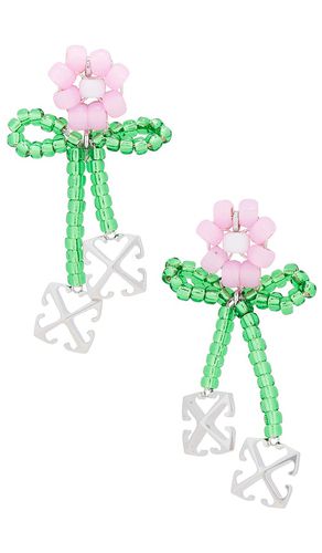 Flower Beads Earrings in Green - OFF-WHITE - Modalova